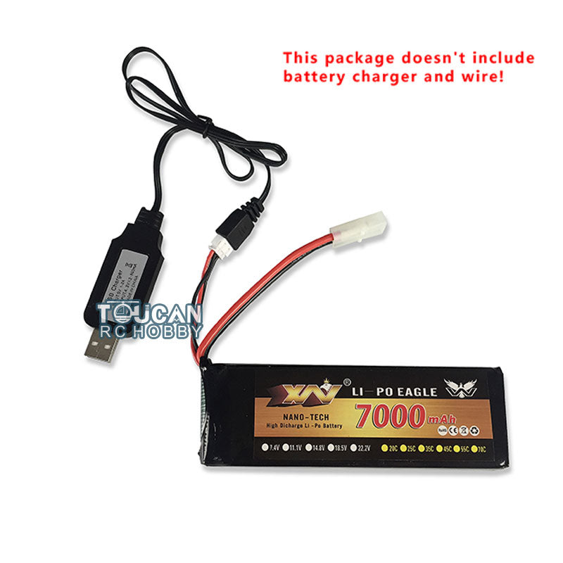 1/16 Henglong 7.4V 7000MAH Lipo Battery With XT60 Charger Plug Balanced Charging Board Electronic Parts For 3818/3819 RC Tank Model