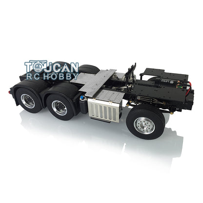 LESU 1/14 Metal 6x6 Chassis with 3Speed Transmission Differential Lock Axles for TAMIYA 3363 (56348) 1851 High Roof RC Tractor Truck
