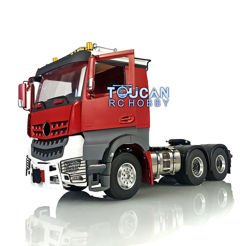 LESU 1/14 RC Metal 6*6 Chassis DIY Painted Cabin RC Highline Tractor Truck Model W/ Roof Light Motor Servo Toolbox