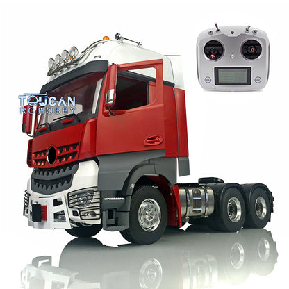 1/14 LESU 6x6 RC Metal Chassis DIY Painted Cabin RC Tractor Truck Model W/ Light Sound Radio Motor Servo Air Condition Toolbox