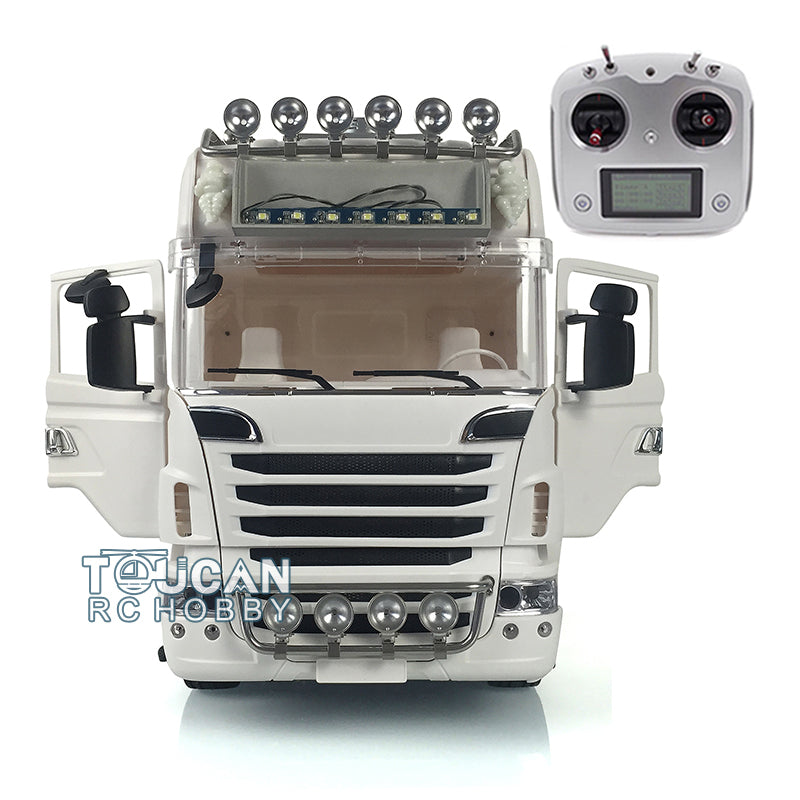 LESU 1/14 Scale Model Kit Tractor Truck RC 8*8 Car Metal Chassis W/ Motor Servo Cabin Equipment Rack Controller Light Sound