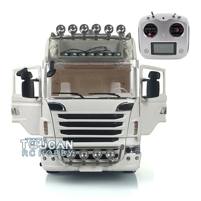 LESU 1/14 Scale Model Kit Tractor Truck RC 8*8 Car Metal Chassis W/ Motor Servo Cabin Equipment Rack Controller Light Sound
