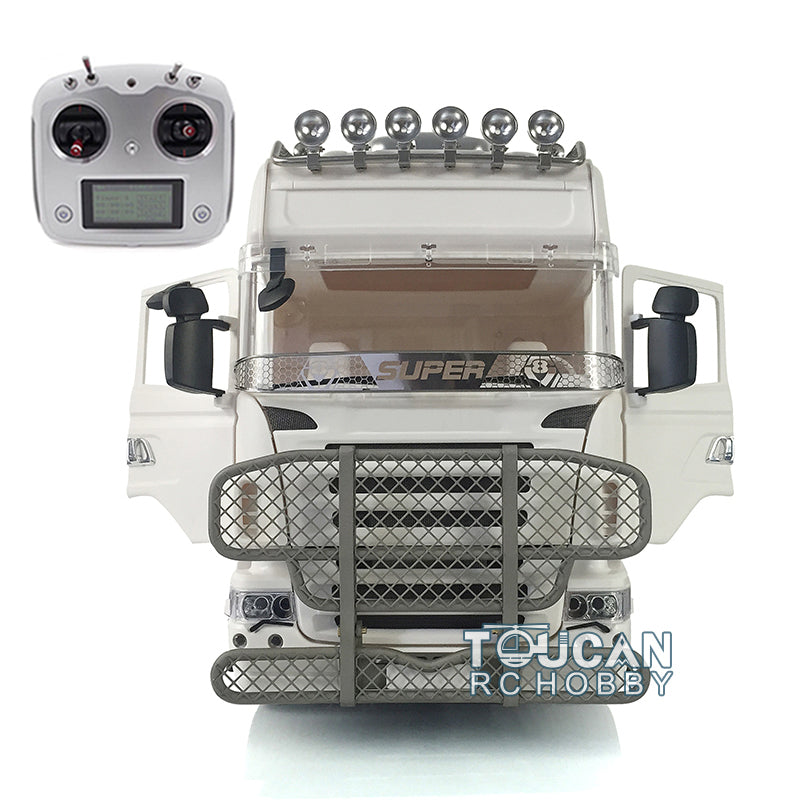 LESU 1/14 Scale Model 8*8 Kit Tractor Truck RC Car Metal Chassis W/ Motor Servo Equipment Rack Controller Receiver Light Sound