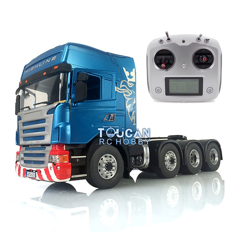 LESU 1/14 Scale 8*8 RC Tractor Truck Car Model Painted Metal Chassis W/ Equipment Rack ESC Cabin Set Servo 540 Motor 2Speed Gearbox