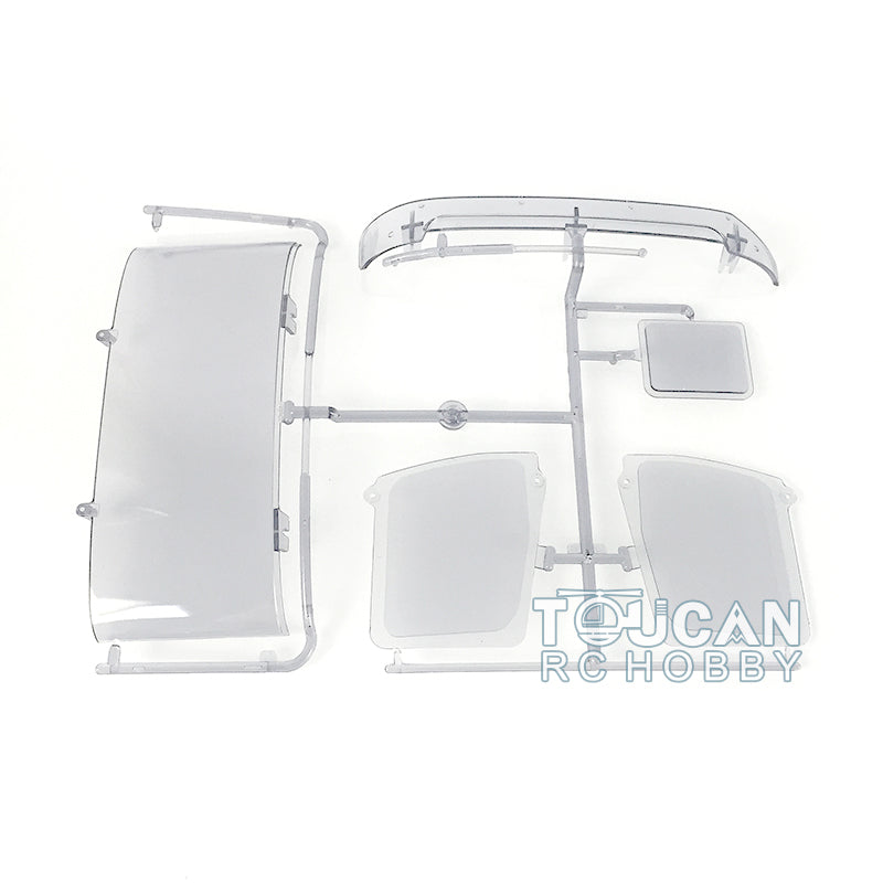Rear Mudguard Window Windshield Skirt Bumper Red Rear Lamp Frame Highline Cabin Wheel Brow Beam Servo Mount Set Urea Tank for 1/14 TOUCAN RC 1851 Tractor Truck Radio Controlled Lorry