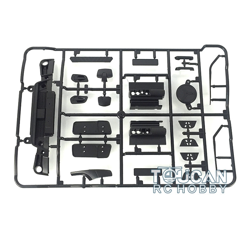 Rear Mudguard Window Windshield Skirt Bumper Red Rear Lamp Frame Highline Cabin Wheel Brow Beam Servo Mount Set Urea Tank for 1/14 TOUCAN RC 1851 Tractor Truck Radio Controlled Lorry