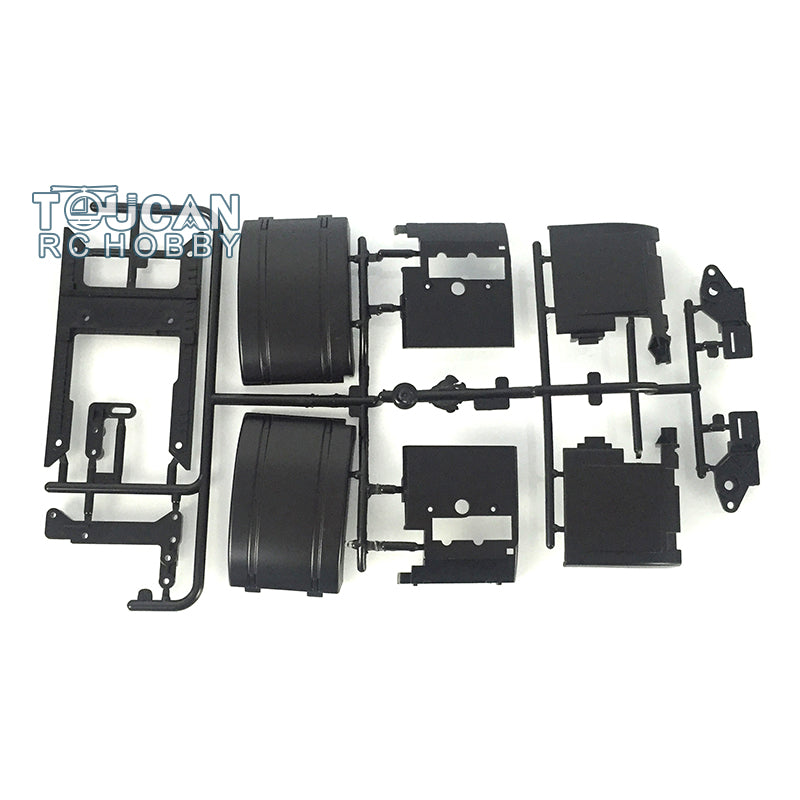 Rear Mudguard Window Windshield Skirt Bumper Red Rear Lamp Frame Highline Cabin Wheel Brow Beam Servo Mount Set Urea Tank for 1/14 TOUCAN RC 1851 Tractor Truck Radio Controlled Lorry