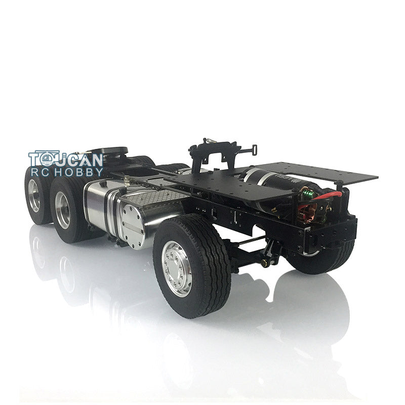 LESU 1/14 6*4 Metal Chassis for TAMIYA RC Tractor Trailer Truck Model Car W/ Motor Servo Tailight Fender Car shell Rubber Tire