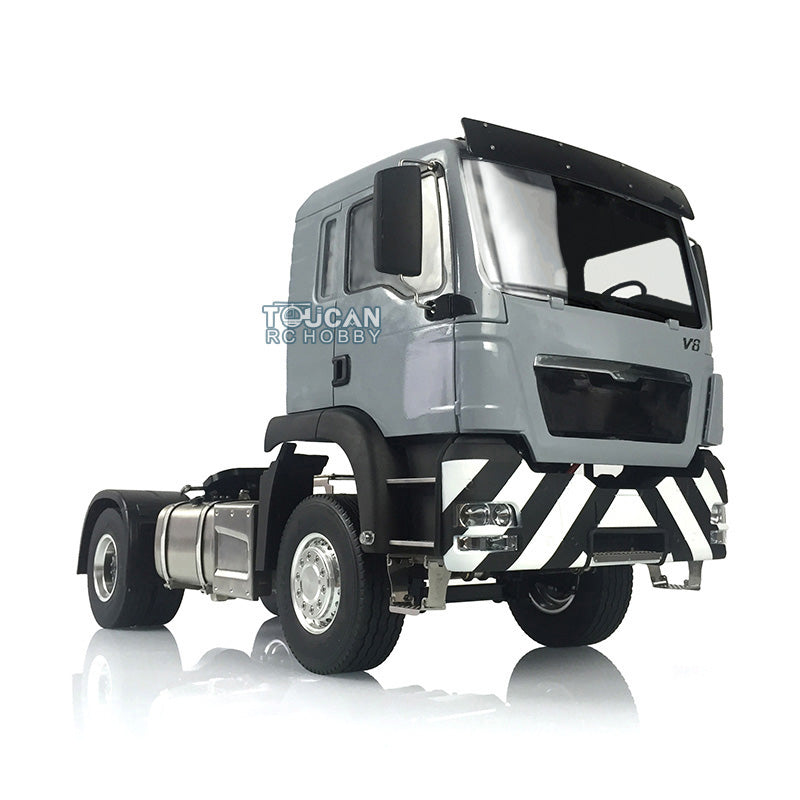 1/14 Scale LESU TGS 4*2 RC Remote Controlled Tractor Truck Model Metal Chassis Painted Cabin Light Sound System Motor