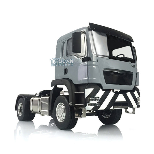 1/14 Scale LESU TGS 4*2 RC Remote Controlled Tractor Truck Model Metal Chassis Painted Cabin Light Sound System Motor