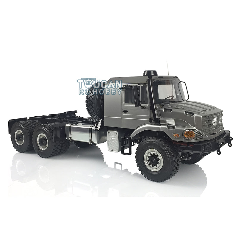 In Stock 26.5Inches JDM 1/14 Metal 6X6 Remote Control Off Road Tractor Truck 2Speed Gearbox Differential Axles Metal Chassis No Battery