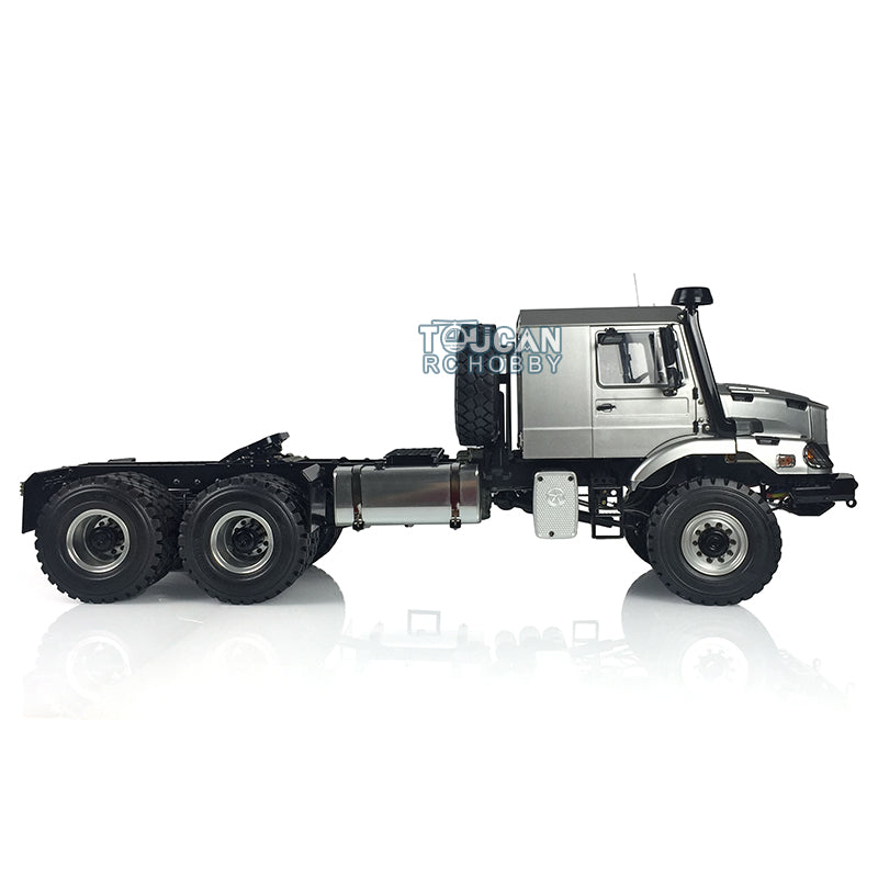 Fast Free Shipping 26.5Inches JDM 1/14 Metal 6X6 Remote Control Off Road Tractor Truck 2Speed Gearbox Differential Axles Metal Chassis No Battery