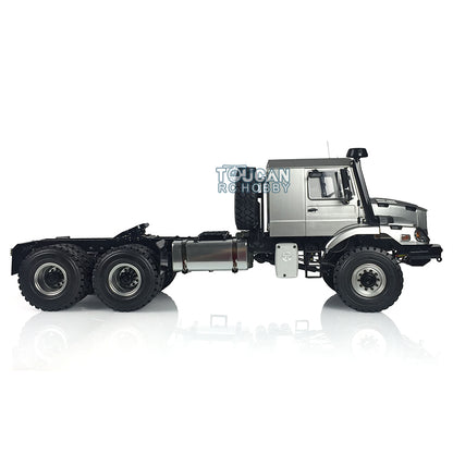 Fast Free Shipping 26.5Inches JDM 1/14 Metal 6X6 Remote Control Off Road Tractor Truck 2Speed Gearbox Differential Axles Metal Chassis No Battery