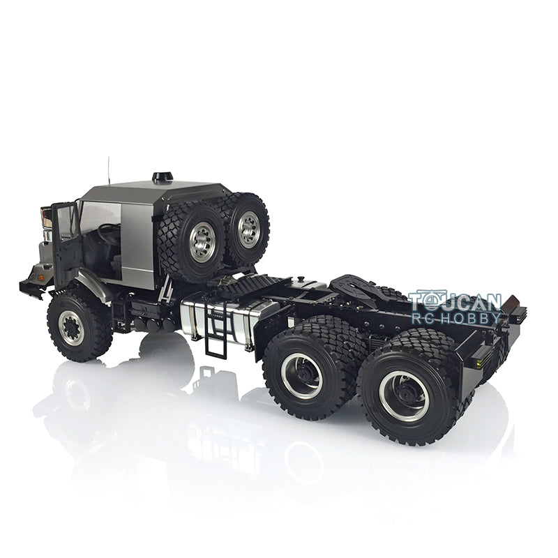 Fast Free Shipping 26.5Inches JDM 1/14 Metal 6X6 Remote Control Off Road Tractor Truck 2Speed Gearbox Differential Axles Metal Chassis No Battery