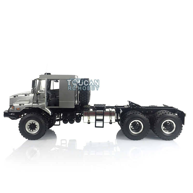 In Stock 26.5Inches JDM 1/14 Metal 6X6 Remote Control Off Road Tractor Truck 2Speed Gearbox Differential Axles Metal Chassis No Battery