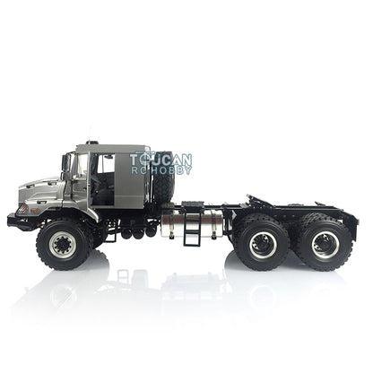 In Stock 26.5Inches JDM 1/14 Metal 6X6 Remote Control Off Road Tractor Truck 2Speed Gearbox Differential Axles Metal Chassis No Battery