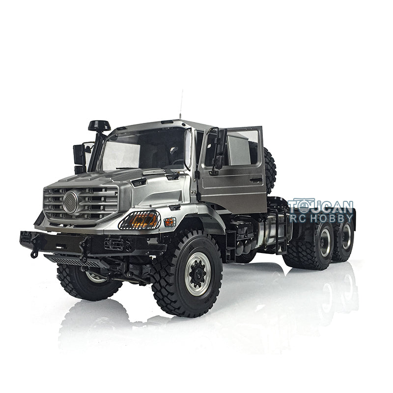 Fast Free Shipping 26.5Inches JDM 1/14 Metal 6X6 Remote Control Off Road Tractor Truck 2Speed Gearbox Differential Axles Metal Chassis No Battery