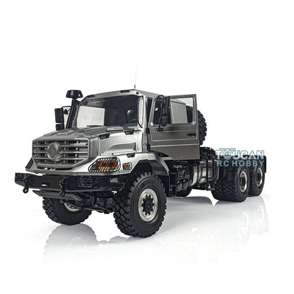 Fast Free Shipping 26.5Inches JDM 1/14 Metal 6X6 Remote Control Off Road Tractor Truck 2Speed Gearbox Differential Axles Metal Chassis No Battery