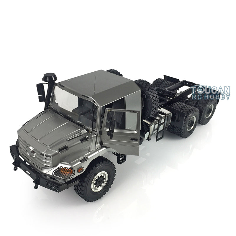 In Stock 26.5Inches JDM 1/14 Metal 6X6 Remote Control Off Road Tractor Truck 2Speed Gearbox Differential Axles Metal Chassis No Battery