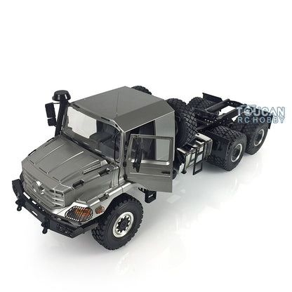 In Stock 26.5Inches JDM 1/14 Metal 6X6 Remote Control Off Road Tractor Truck 2Speed Gearbox Differential Axles Metal Chassis No Battery