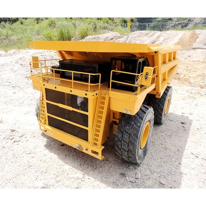 US Stock 1/14 Metal RC Hydraulic Equipment Radio Controlled Mining Dumper Construction Vehicle Bogie Truck Car Model I6S