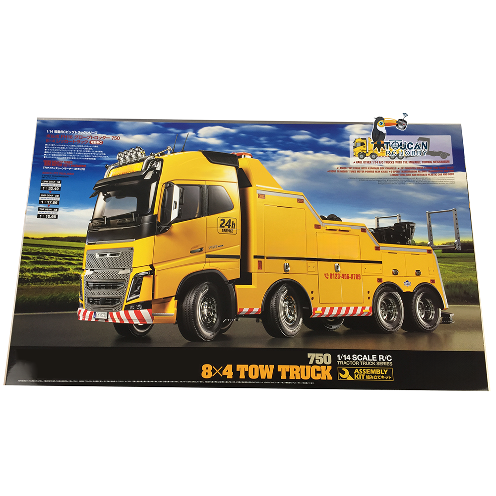 In Stock TAMIYA 1/14 8x4 FH16-750 Unpainted Unassembled RC Tow Tractor Remote Controlled Truck Electric Cars Lorry Model DIY Motor