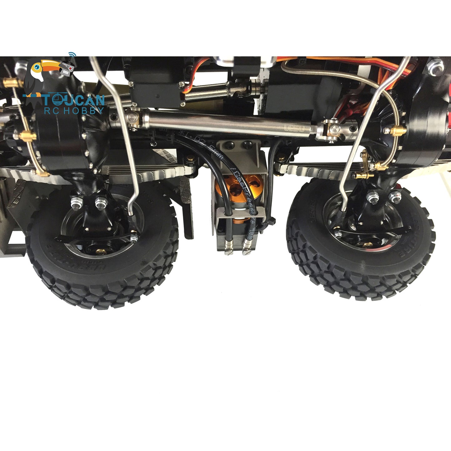 LESU 1/14 8x8 Metal Hydraulic RC Roll On Off Dump Truck 2 Speed Transmission FlySky I6S Radio Controller Sound Light System