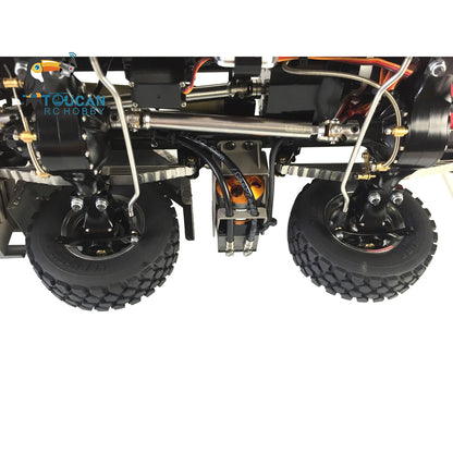 LESU 1/14 8x8 Metal Hydraulic RC Roll On Off Dump Truck 2 Speed Transmission FlySky I6S Radio Controller Sound Light System