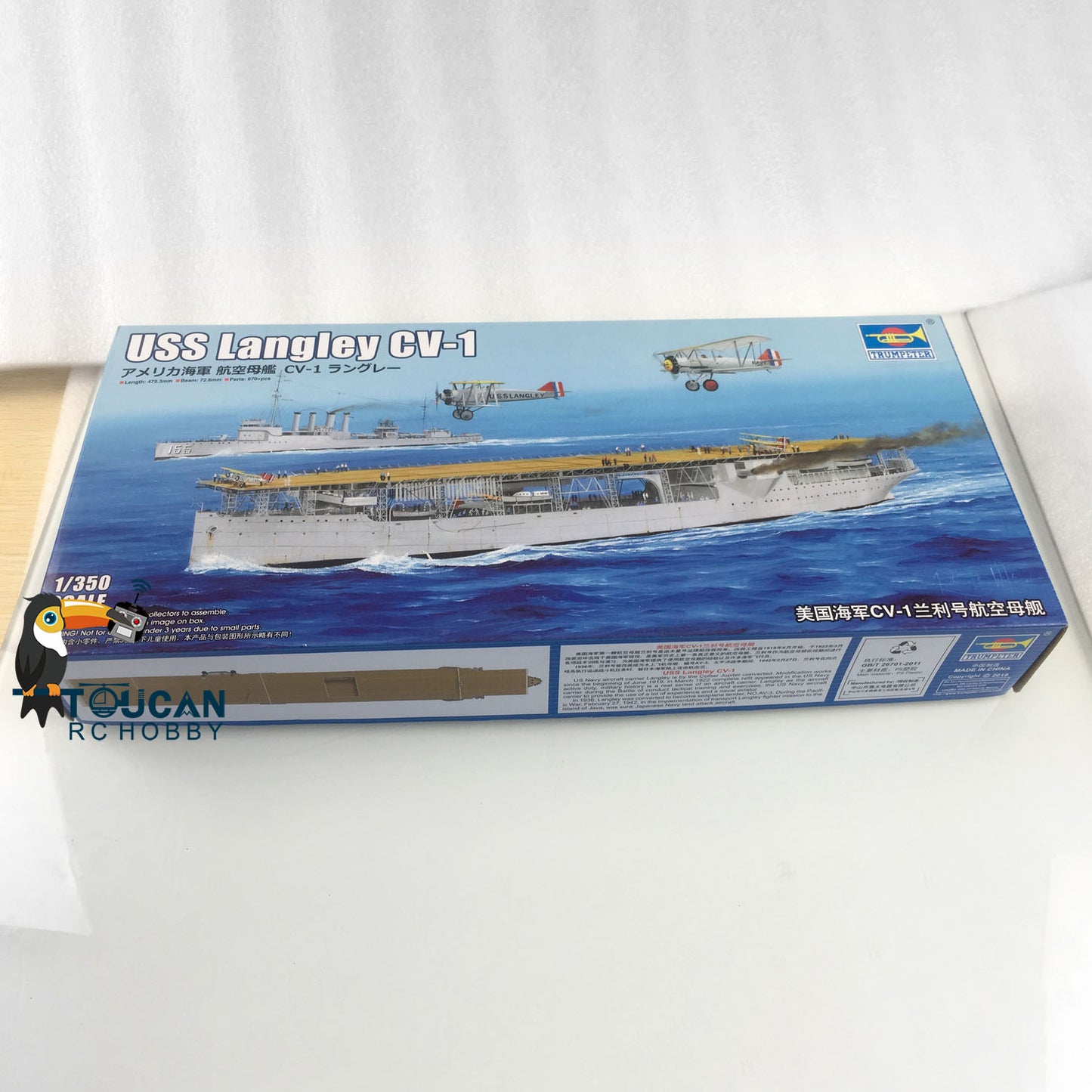 US Stock Trumpeter 05631 1/350 USS Langley CV-1 Navy Battleship Static Model Kit Warship