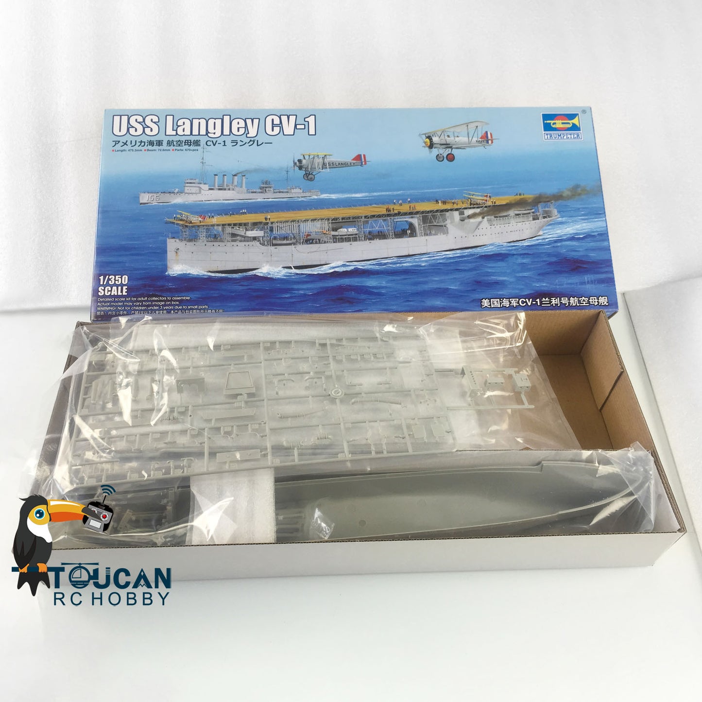 US Stock Trumpeter 05631 1/350 USS Langley CV-1 Navy Battleship Static Model Kit Warship