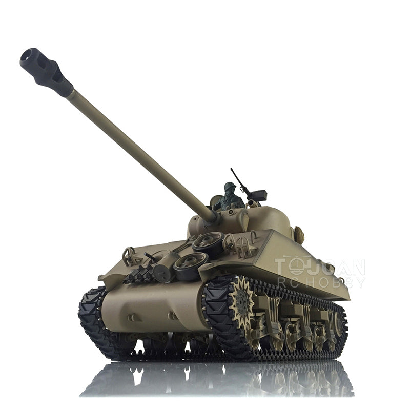 TOUCAN RC HOBBY Henglong 2.4G 1/16 TK7.0 Plastic USA M4A3 Sherman 3898 RTR RC Tank with Barrel Recoil BB Infrared Combat Smoke Light Sound Metal Barrel