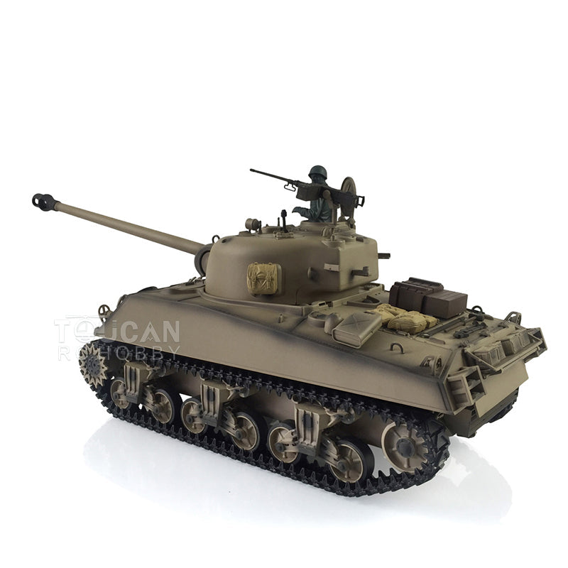 TOUCAN RC HOBBY Henglong 2.4G 1/16 TK7.0 Plastic USA M4A3 Sherman 3898 RTR RC Tank with Barrel Recoil BB Infrared Combat Smoke Light Sound Metal Barrel