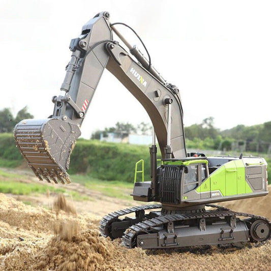 US Stock HUINA 1:14 Scale 593 1593 Toys RTR Truck Model RC Excavator Car Gift Battery 2.4Ghz Remote Control Light Sound 22CH