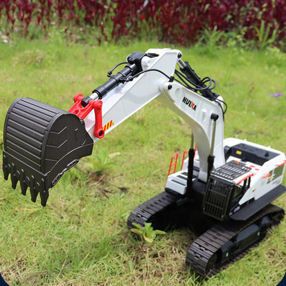 US STOCK 1/14 HUINA RC Metal Remote Controlled Excavator 1594 594 2.4G Radio Light Battery USB 22CH Sound Gift Boys Girls