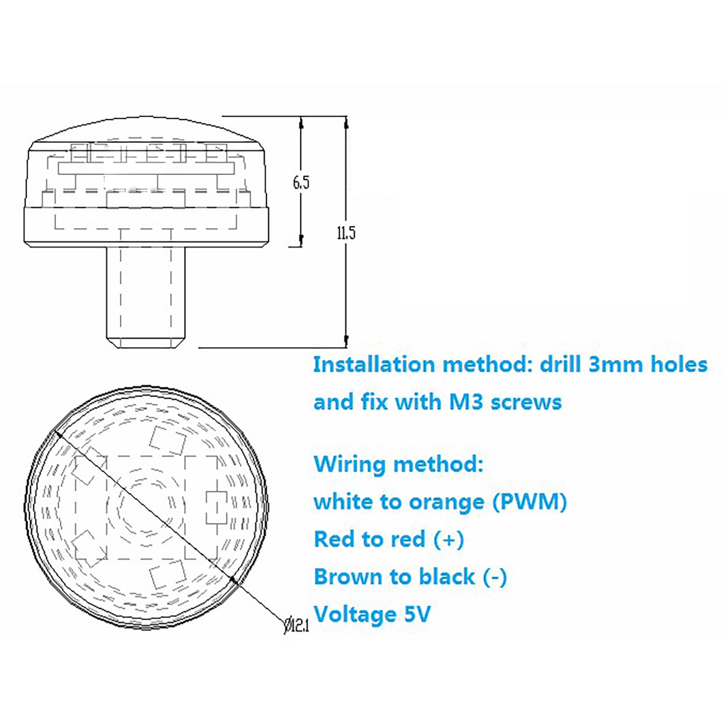 Christmas Sale Degree Warning Rotating Led Light Telltale Lamp For 1/14 Tamiya RC Tractor Truck