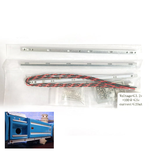 Degree Scale Model Spare Part Upgrade Side Skirts Light LED for DIY TAMIlYA 1/14 Remote Control Tractor Truck LESU Dumper Tipper