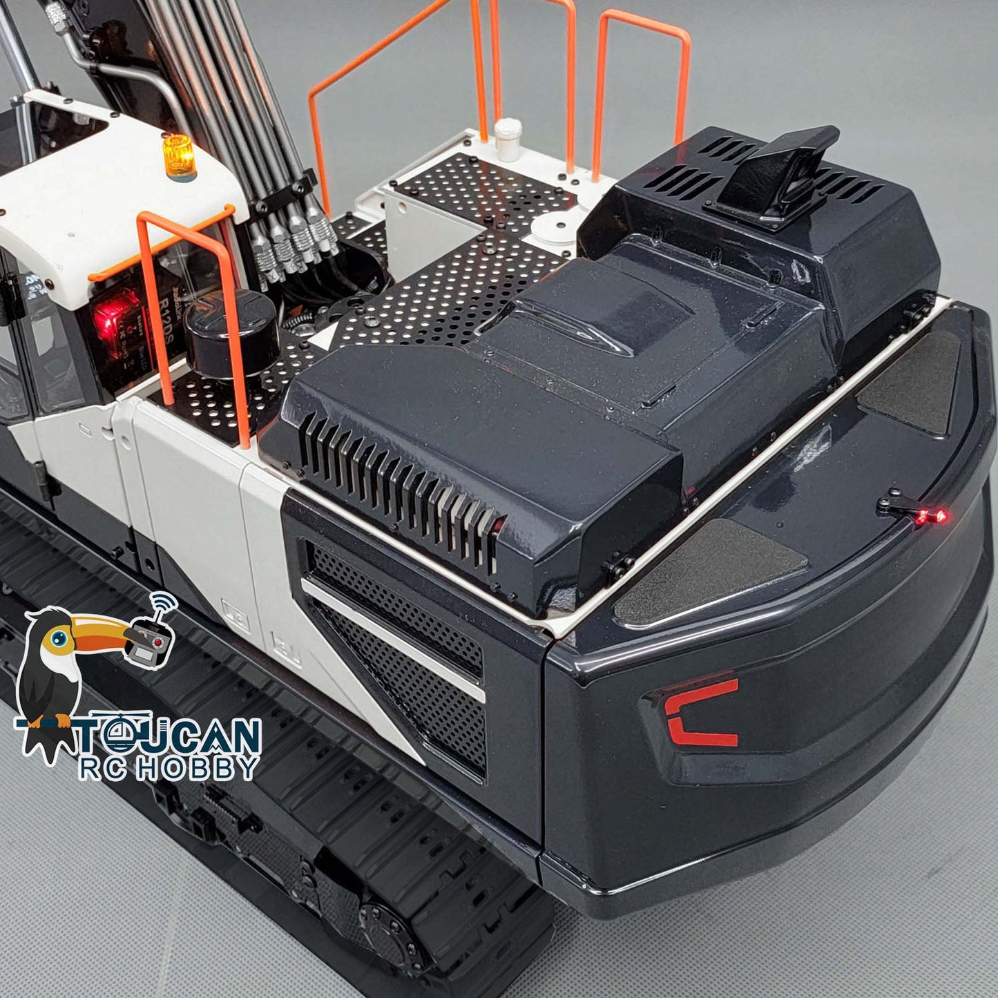 TOUCAN RC HOBBY MTModel EC380 Metal 1/14 RC Hydraulic Excavator 3-Arms Digger Tiltable Bucket 6-ways Reserving Valve Lights for Enthusiasts