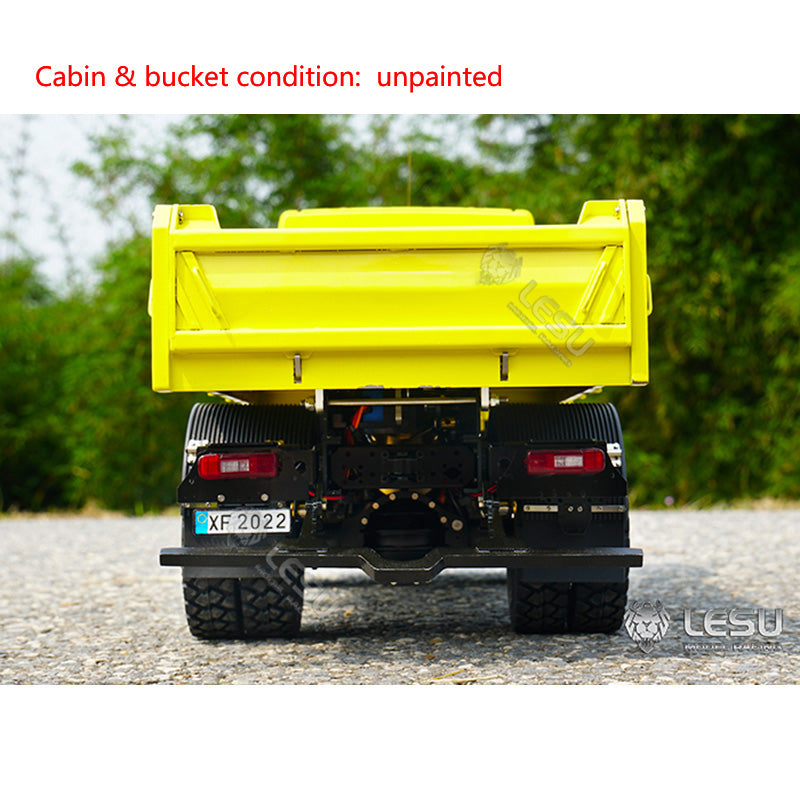 LESU 1/14 4*4 Metal RC Dumper Radio Controlled Hydraulic Tipper Truck Electronic Car Model Light Sound System ESC Motor Servo DIY Toys Gift Adult