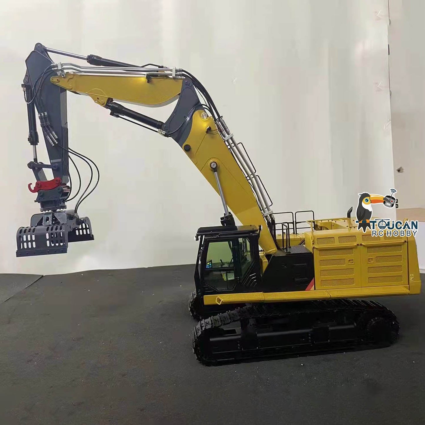 USA Pre-Order by the sea 374 UHD 1/14 RC Hydraulic Demolition Excavator 3-section Boom RTR Digger Model Flysky PL18EV Remote Sound Light System For Adult