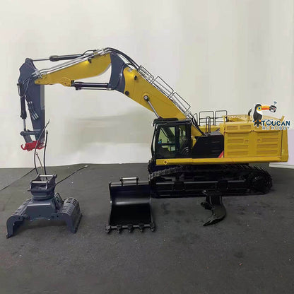 Toucanhobby C374 1/14 Metal RC Hydraulic RTR Demolition Excavator 3 Arms Cabin Lift 6 Way Valve PL18EV Controller Light Sound for Collectors