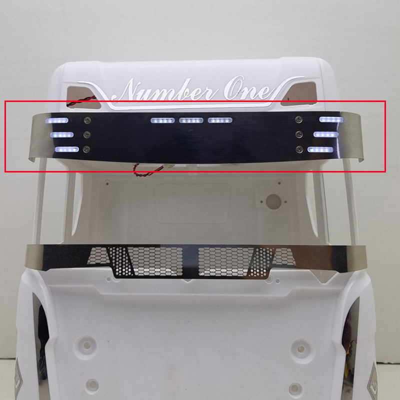 Degree Metal Sun Visor Shield W/ LED Light K1/K2/Z1/Z2 Lamp for DIY 1/14 Tamiye RC Tractor Truck 56368 770s Car Model