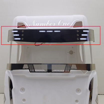 Degree Metal Sun Visor Shield W/ LED Light K1/K2/Z1/Z2 Lamp for DIY 1/14 Tamiye RC Tractor Truck 56368 770s Car Model