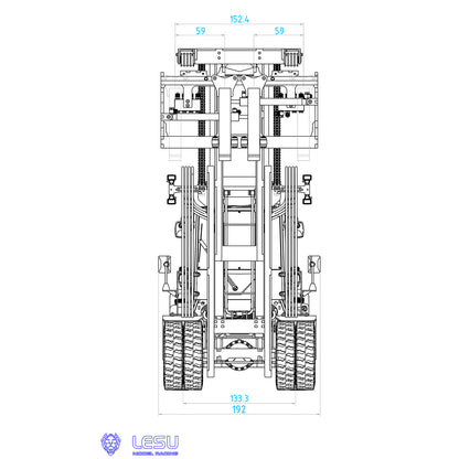 LESU AOUE LD160S 1/14 Metal Hydraulic RC Forklift FlySky ST8 Remote Controller and SR12 Receiver 6 Ways Reversing Valve Sound Light System