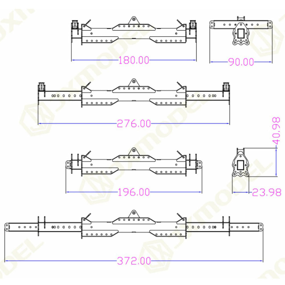 JXModel Metal Operation Cage Fork Telescopic Spreader Cargo Bucket for 1/14 RC Hydraulic Crane Truck F1650 F1650-TD DIY Parts for Enthusiast