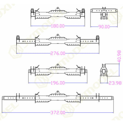 JXModel Metal Operation Cage Fork Telescopic Spreader Cargo Bucket for 1/14 RC Hydraulic Crane Truck F1650 F1650-TD DIY Parts for Enthusiast
