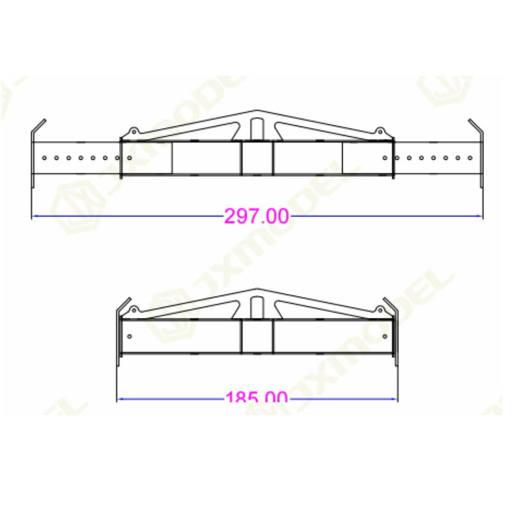 JXModel Metal Operation Cage Fork Telescopic Spreader Cargo Bucket for 1/14 RC Hydraulic Crane Truck F1650 F1650-TD DIY Parts for Enthusiast