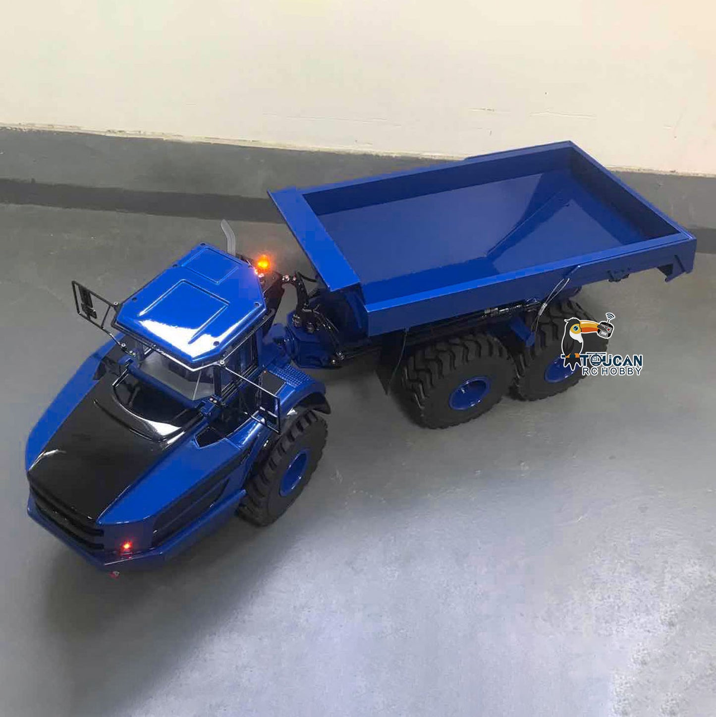 XDRC 6X6 A40G 1/14 RC Metal Hydraulic Articulated Truck Radio Controleld Dumper Model Motor ESC Lights Construction Vehicles