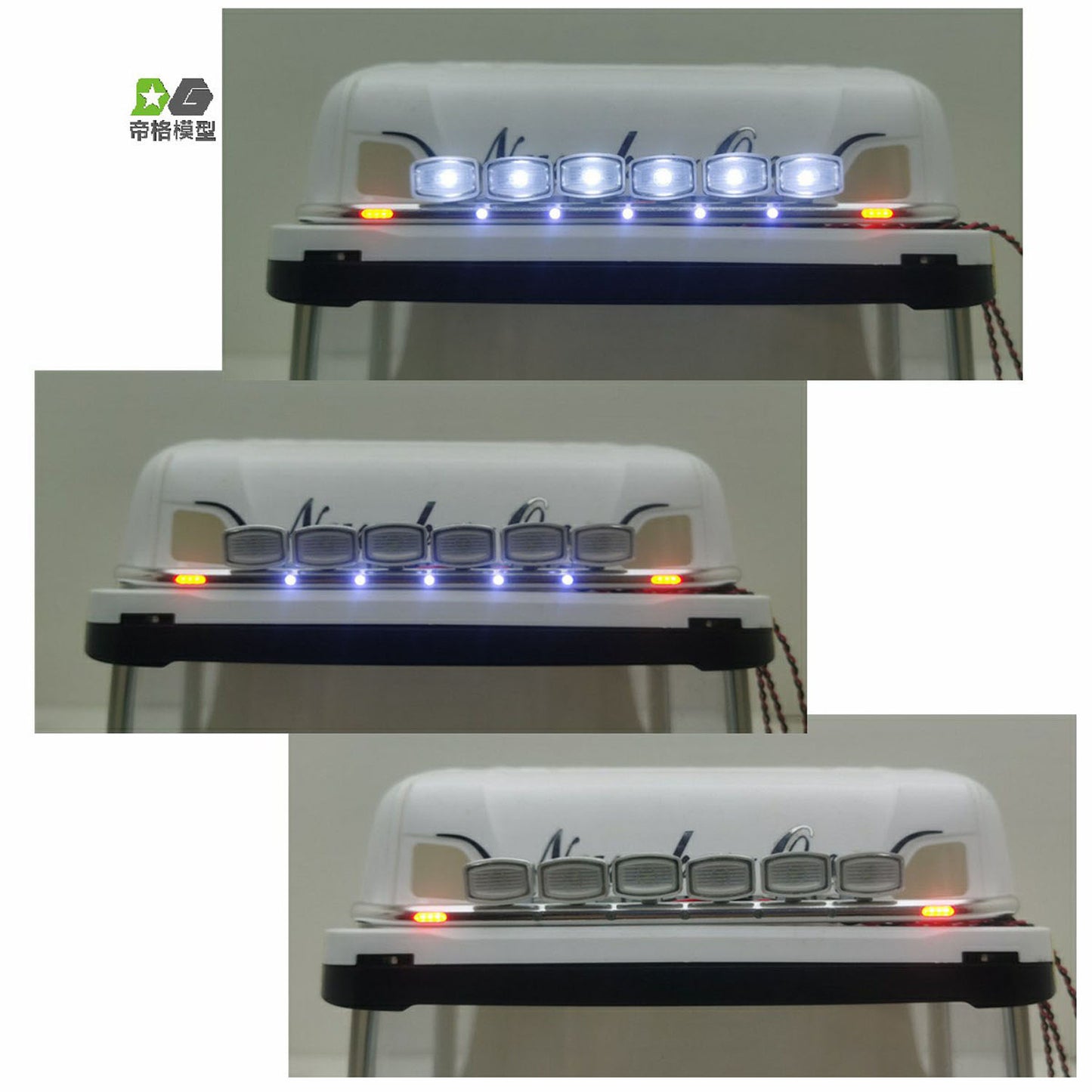 Cab Roof LED Light Bar for 1/14 Degree RC Tractor Remote Controlled Truck Car 770S 56368 56371 Hobby Model Spare Parts
