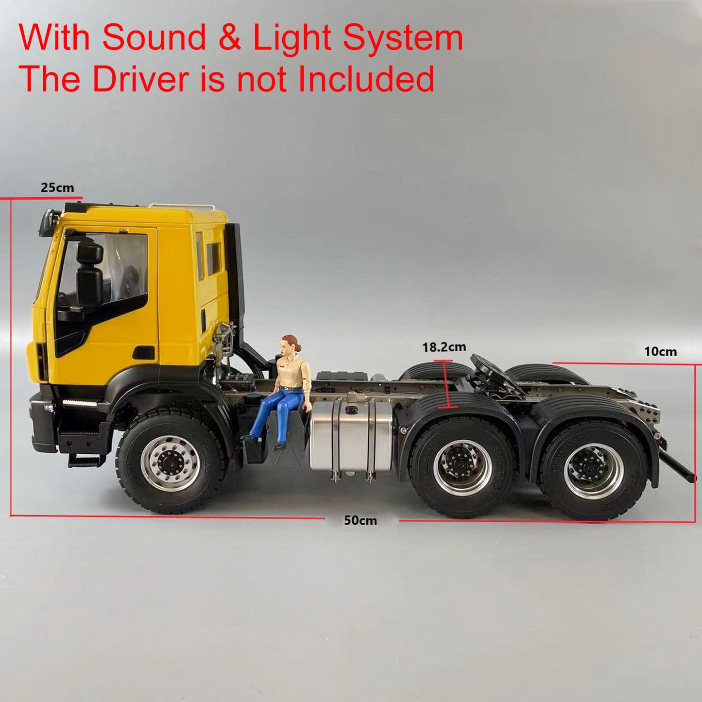 1/14 Metal 6x4 RC Tractor Truck Remote Controlled Car Assembled and Painted Model Differential Lock Light Sound System
