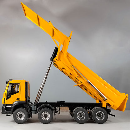 1/14 Hydraulic RC Tipper Truck with Flip-over Cover 8x4 Metal Dump Car Models